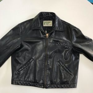 Vintage leather motorcycle jacket by Roots